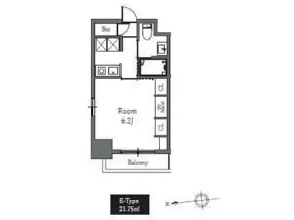 TOTSU RESIDENCE SHIBA(1K/2階)の間取り写真