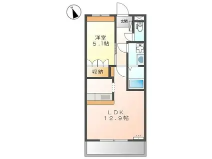 アクロポリスIII(1LDK/2階)の間取り写真