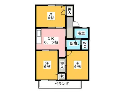 アーバンステージ市川A(3DK/1階)の間取り写真