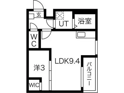 MOVE本陣GRANDE(1LDK/3階)の間取り写真