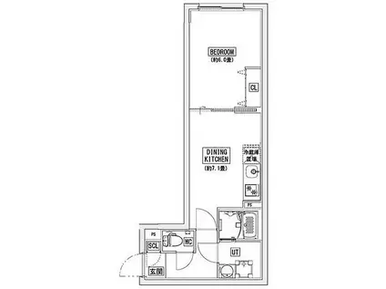LEGALAND神楽坂(1DK/2階)の間取り写真