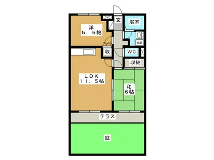 CASA W3 A(2LDK/1階)の間取り写真