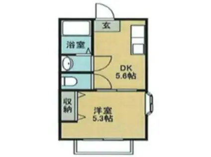 NKハイツ(1DK/1階)の間取り写真