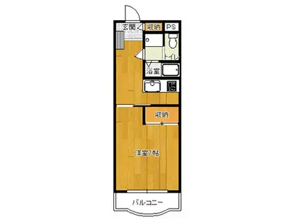 シンフォニー(1K/2階)の間取り写真