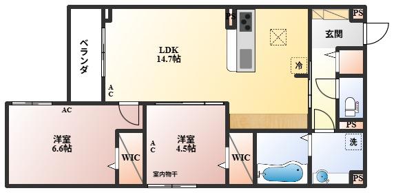 ARMOJOUR MATIN(2LDK/3階)の間取り写真