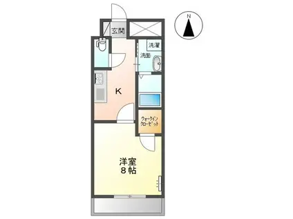 ラッフィナート(1K/1階)の間取り写真