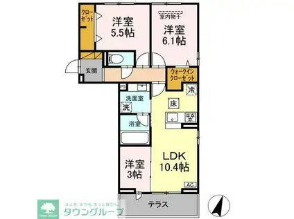 リシェスみのり台 A棟(3LDK/1階)の間取り写真
