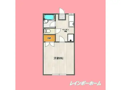 ハイツリベカII(1K/2階)の間取り写真