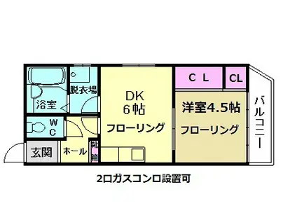 ダイコーマンション(1DK/2階)の間取り写真