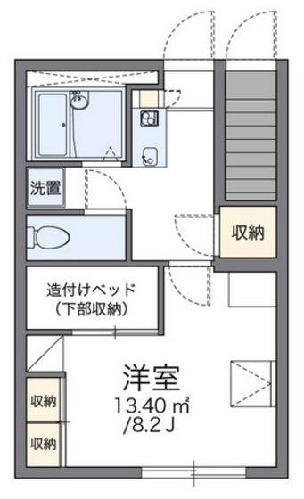 レオパレスリベイン(1K/1階)の間取り写真