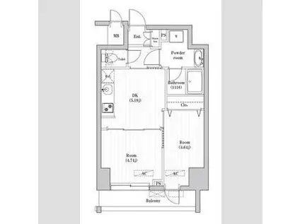 CREATIF押上(2DK/6階)の間取り写真