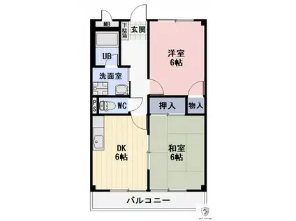 SURPLUS 和合II(2DK/2階)の間取り写真