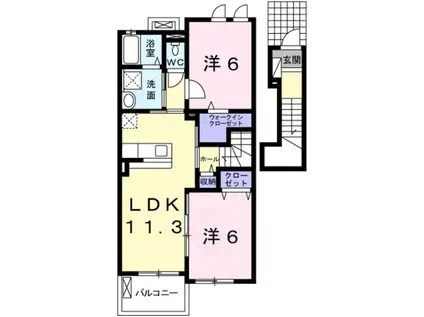 シーズンズ コンフォートII(2LDK/2階)の間取り写真