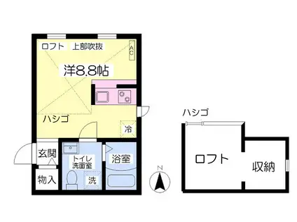 プリマガーデンフィオーレ(ワンルーム/1階)の間取り写真