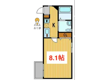 BCASA 横浜南(1K/2階)の間取り写真