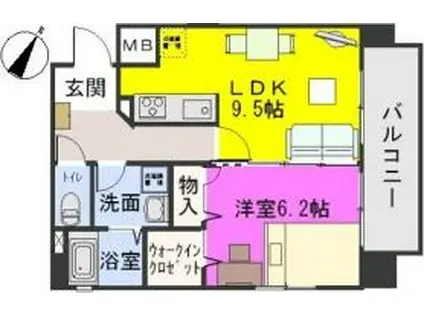 三川ビル(1LDK/3階)の間取り写真