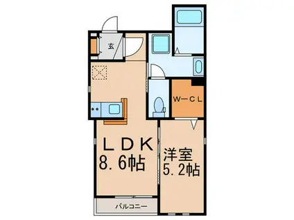 Y`S祐天寺(1LDK/1階)の間取り写真