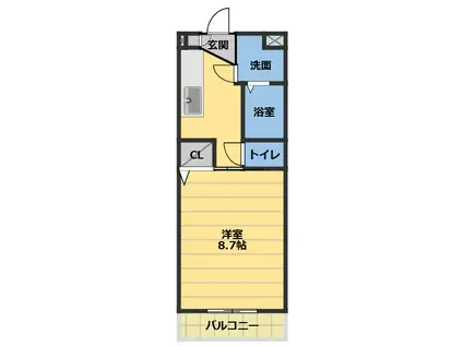 アメニティ江戸橋(1K/1階)の間取り写真