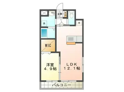 ブルースカイマンションX(1LDK/1階)の間取り写真