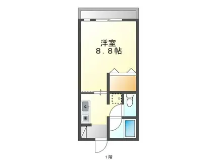 ブライト重留(ワンルーム/1階)の間取り写真