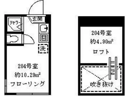 ソフィアリベルテ(ワンルーム/2階)の間取り写真