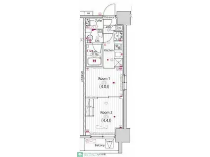 ガーラ・ステーション川崎平間(2K/4階)の間取り写真