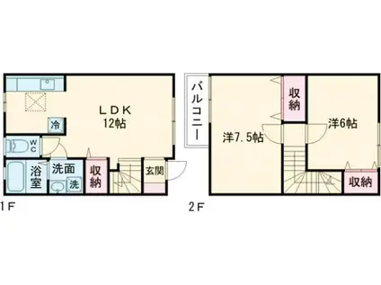 メゾネットYUTAKA(2LDK/1階)の間取り写真