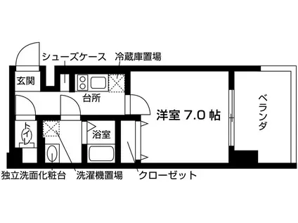 トレジャーマンションIII(1K/2階)の間取り写真