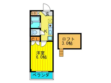 タージマハール(1K/1階)の間取り写真