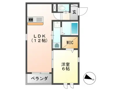 メゾン ド アザレ(1LDK/1階)の間取り写真