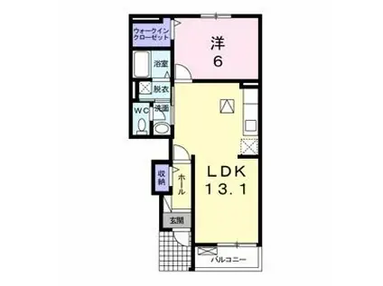 サテライト匠(1LDK/1階)の間取り写真