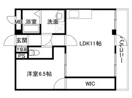 カルム白鷺(1LDK/6階)の間取り写真