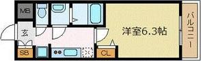 プレサンス新大阪イオリア(1K/10階)の間取り写真