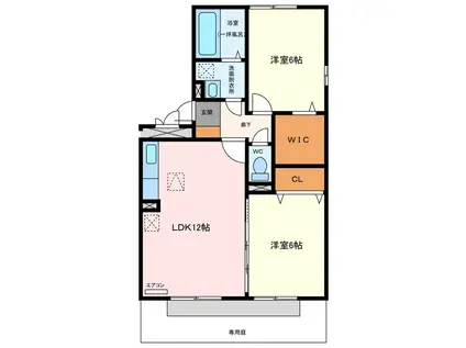 セジュール和幸(2LDK/1階)の間取り写真