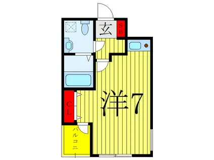 ヴェルト川口並木(ワンルーム/3階)の間取り写真