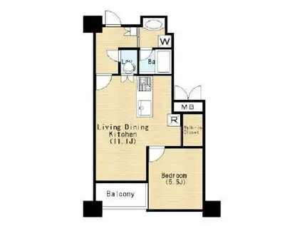 有楽町線 5分 1LDK  屋上ガーデン 好立地(1LDK/4階)の間取り写真