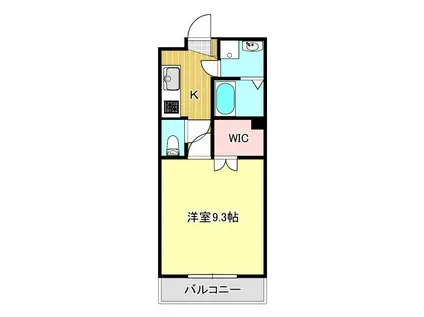 ヴィガラス川成島(1K/1階)の間取り写真