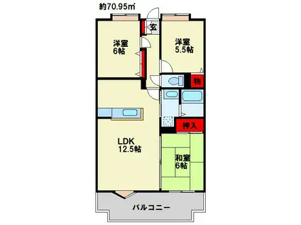 クレセール守恒(3LDK/3階)の間取り写真