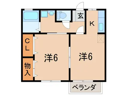 アーバン横山PARTIV(2K/1階)の間取り写真