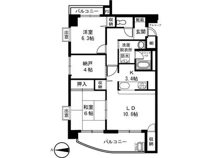 エスト ネオアージュ(2SLDK/2階)の間取り写真