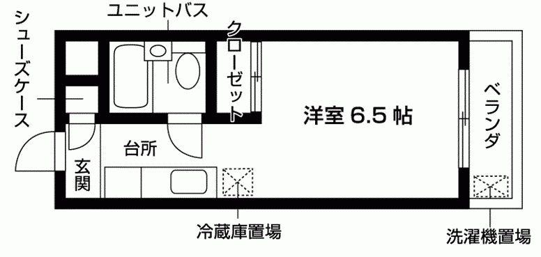 ジョイフル三山木(1K/3階)の間取り写真