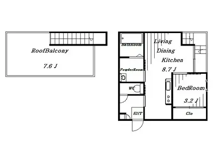 GRANDTIC CENTRAL CHIBA(1LDK/2階)の間取り写真