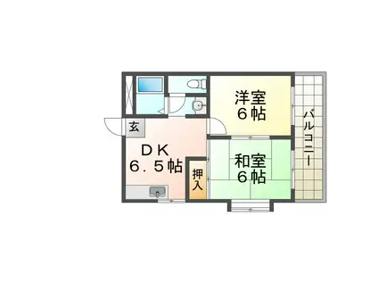 ウィステリア神戸西(2DK/2階)の間取り写真