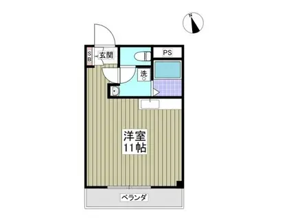 ヴィラファミーユ(ワンルーム/2階)の間取り写真