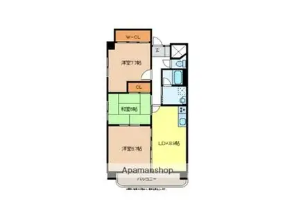 クリスタルパレス(3LDK/2階)の間取り写真