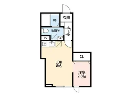 CRESCENT 台原(1LDK/1階)の間取り写真