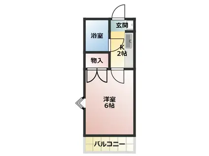 パル美合(1K/2階)の間取り写真
