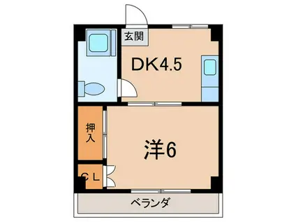 ドミトリー本山(1DK/1階)の間取り写真