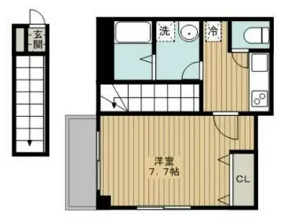 パラディア(1K/2階)の間取り写真