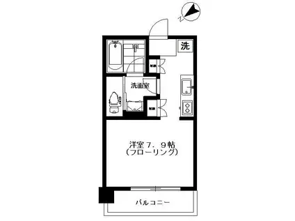 BRILLIA TOWER 浜離宮(ワンルーム/10階)の間取り写真